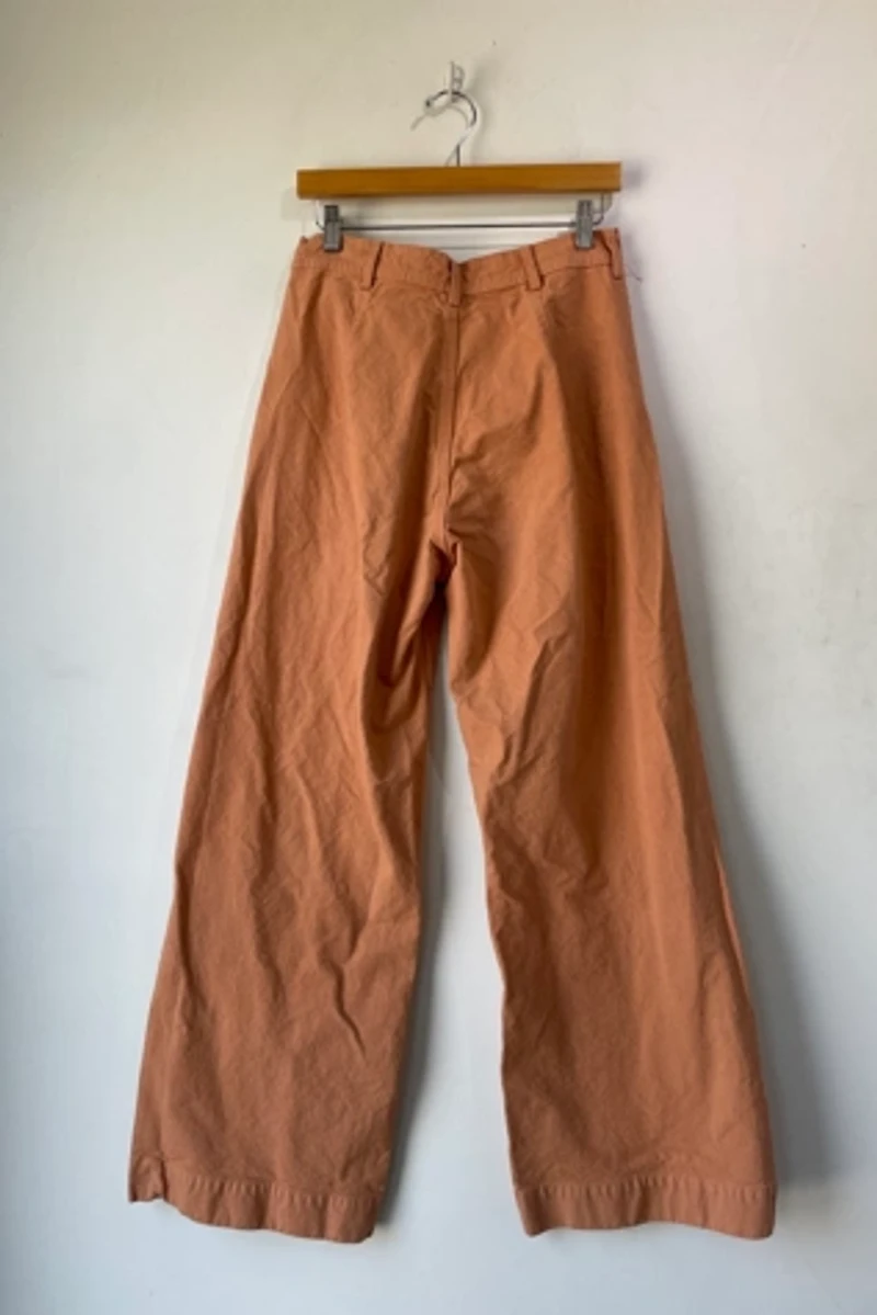 Jesse Kamm Peach Canvas Wide Leg Pants Selected by The Curatorial Dept.