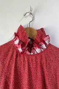 Batsheva Red Floral Ruffle Dress Selected by The Curatorial Dept.