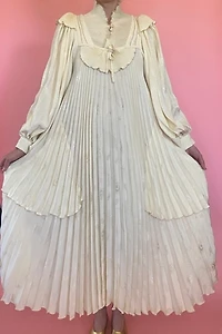 Vintage 1970s Fong Leng Silk Pleated Wedding Dress Selected by The Curatorial Dept.