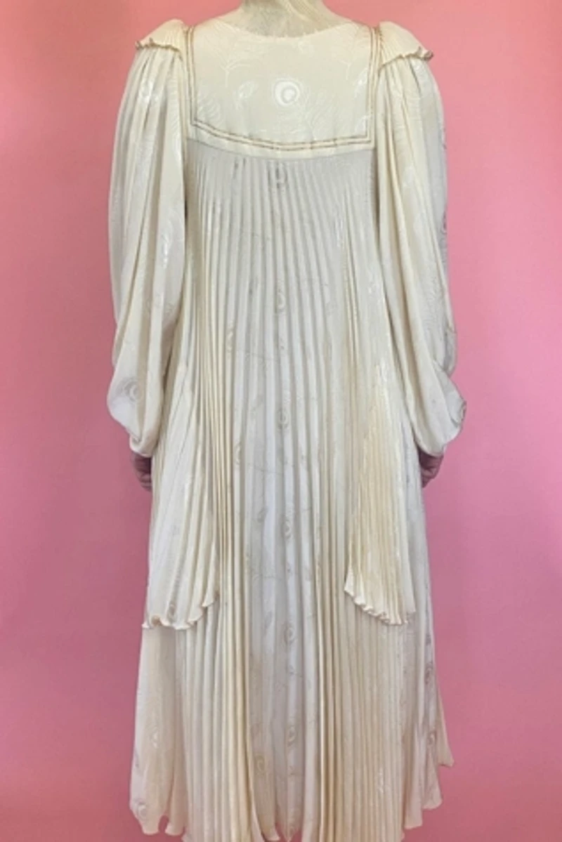 Vintage 1970s Fong Leng Silk Pleated Wedding Dress Selected by The Curatorial Dept.