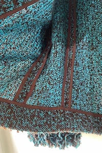 Marni Brown Aqua Tweed Mini Ruffle Blazer Selected by The Curatorial Dept.