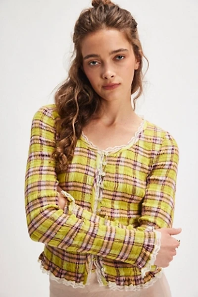 Elliot Smocked Plaid Top