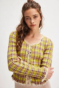 Elliot Smocked Plaid Top