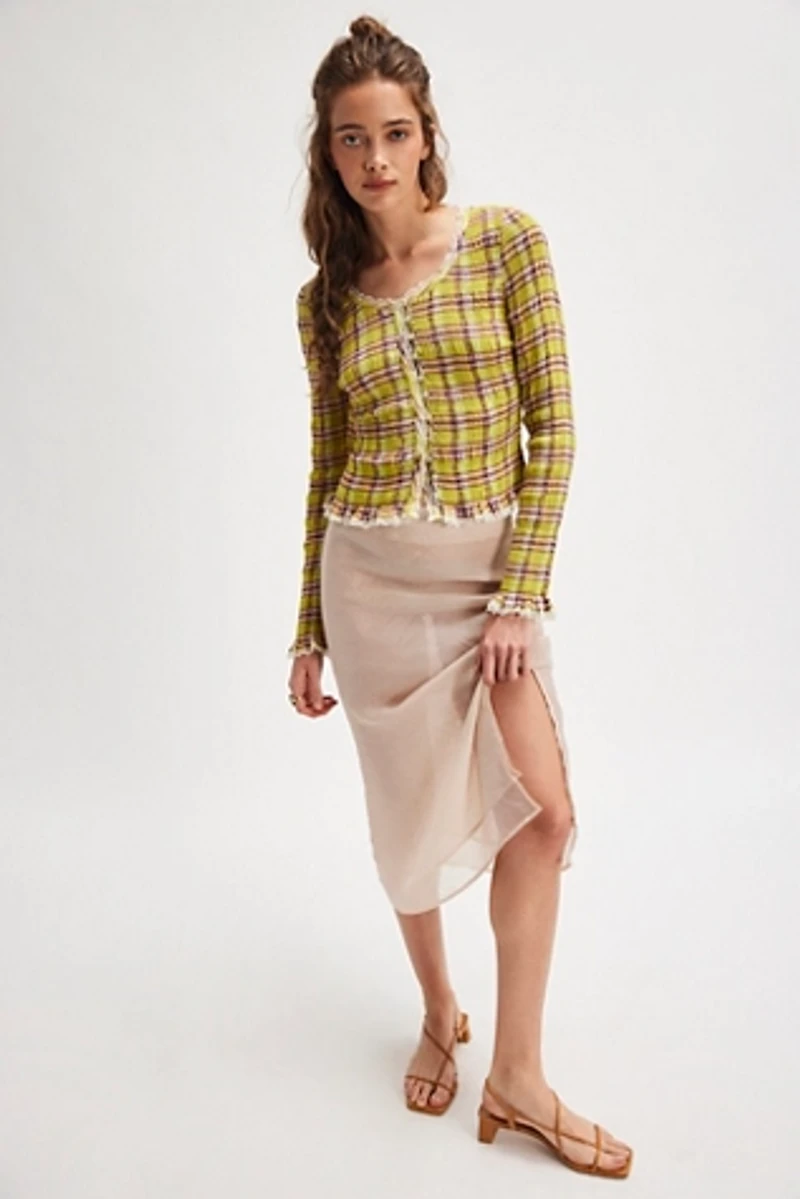 Elliot Smocked Plaid Top