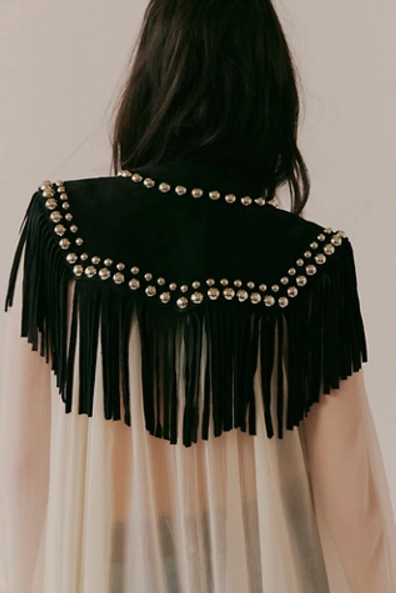 So Studded Suede Collar