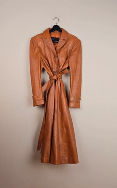 90s Vintage Wilsons Leather Trench Coat Selected By The Igala NYC