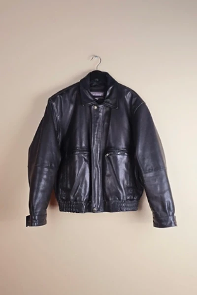 90s Vintage Classic Leather Bomber Jacket Selected By The Igala NYC