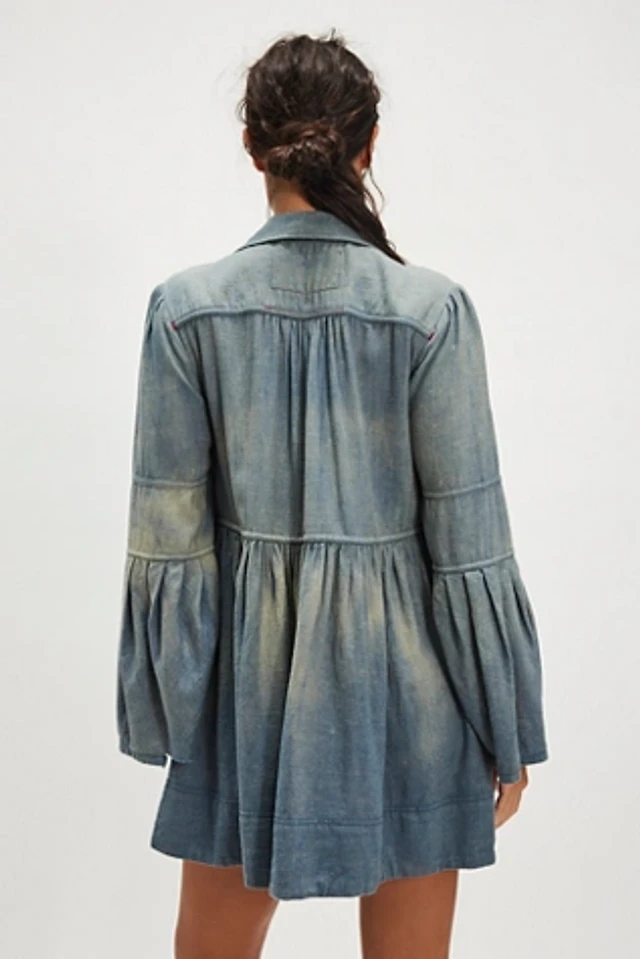 Free People Flower Patch Denim Mini Dress | Pacific City