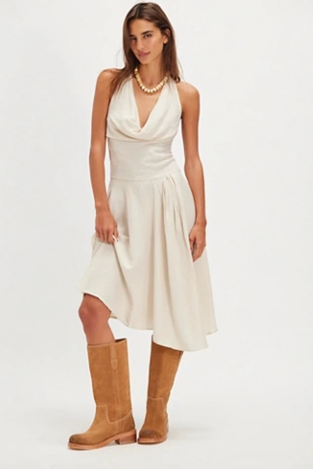 knee length dresses for ladies Free People Jaymes Midi Dress - Black Combo main image 1