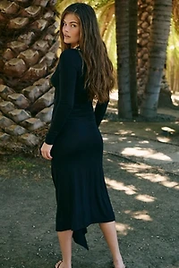 Midnight Whisper Midi Dress