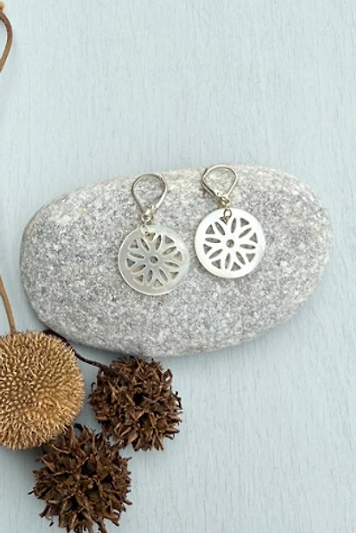 Nancy Melet Mother Of Pearl Mandala Earrings