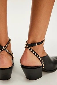 Tell Me About It Studded Wrap Heels