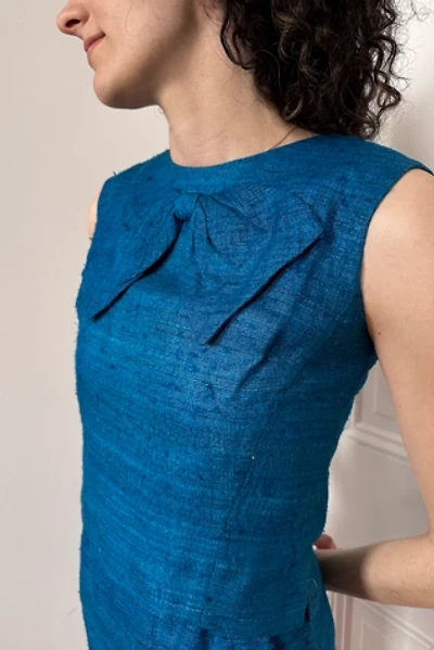 Vintage 1950’s Raw Silk Two Piece Cocktail Dress Selected by KA.TL.AK
