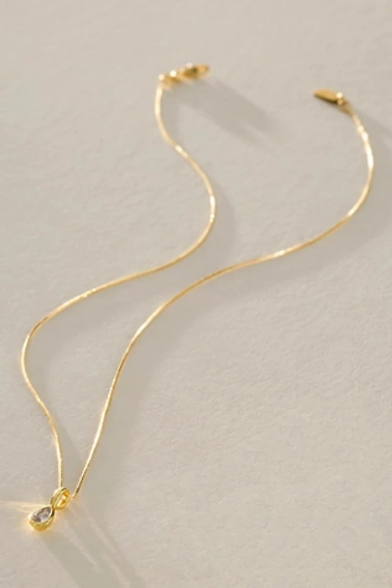 Teardrop Birthstone Necklace