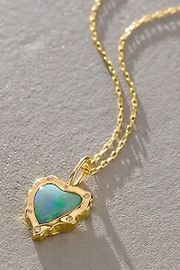 Petite Baleine Heart Gemstone Necklace