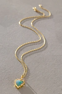 Petite Baleine Heart Gemstone Necklace
