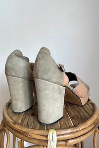 Vintage 1970s Scallop Platform Heels Selected by Grievous Angel Vintage
