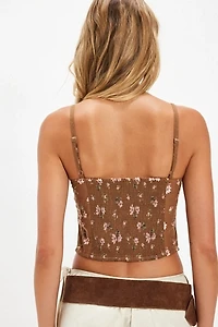 Wild Flowers Embroidered Bustier