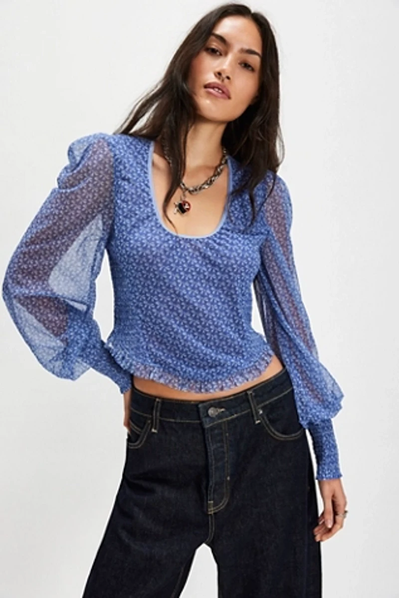 Dottie Printed Long Sleeve Knit Top