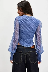 Dottie Printed Long Sleeve Knit Top