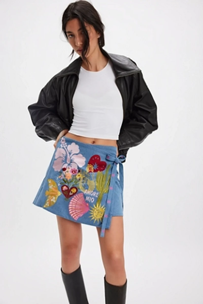 Denim and Bone Amore Mio Wrap Skirt