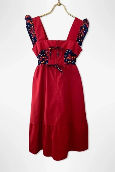 1970s Red Cottage Prairie Dress Selected By Ritual Vintage