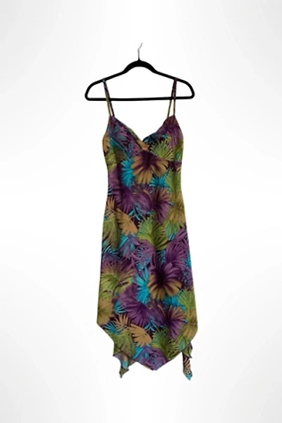 1990s Tropical Print Asymmetrical Slip Dress Selected By Ritual Vintage