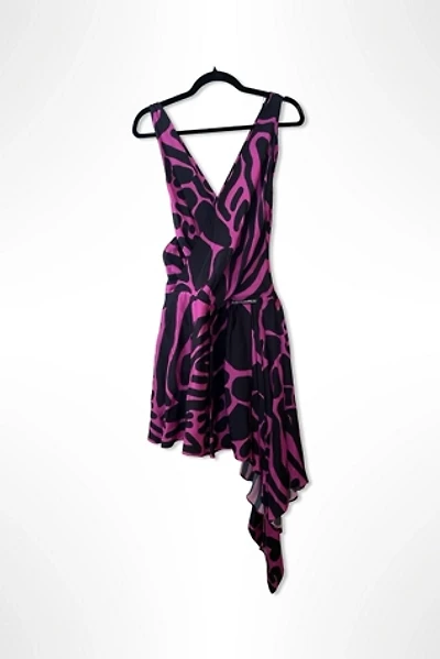 Y2K Cavalli Pink Giraffe Print Asymmetrical Dress Selected By Ritual Vintage