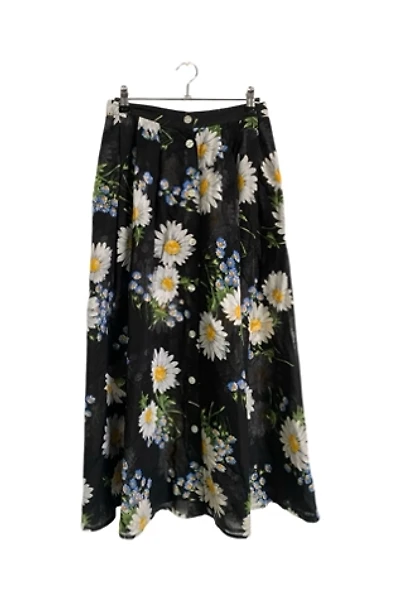 1980s Daisy Print Cotton Voile Skirt Selected By Ritual Vintage