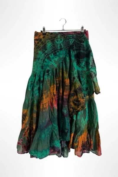 1990s Soft Cotton Tie Dye Print Wrap Skirt Selected By Ritual Vintage