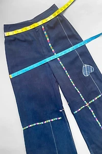 70s Bell Bottom High-Waist Embroidered Denim Trousers Selected by MARMALADE
