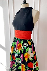 60s Floral Silk and Cotton Garden Party Maxi Dress Selected by MARMALADE