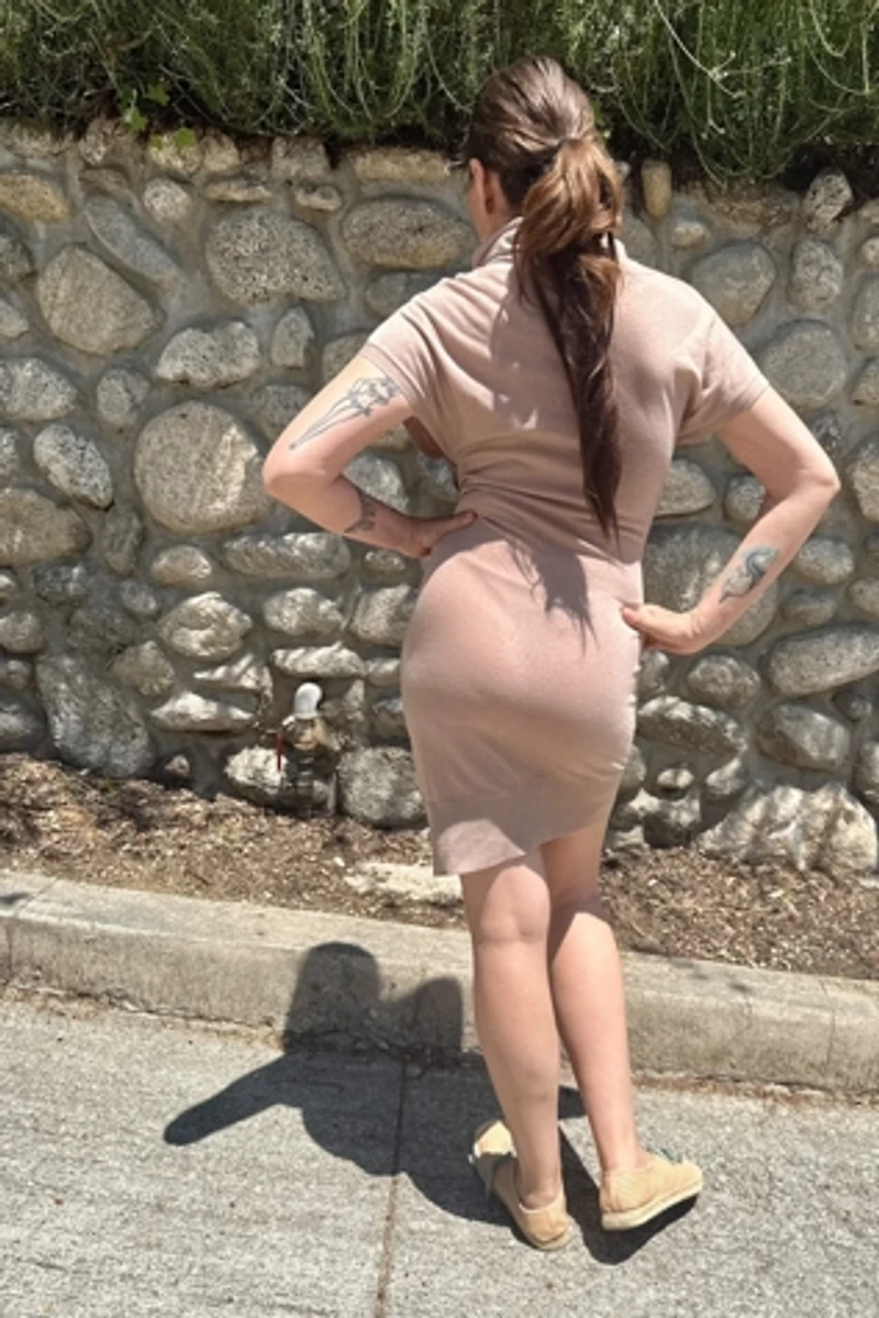 Assymetrical Summer Knit Mini Dress Selected by Personal Choice
