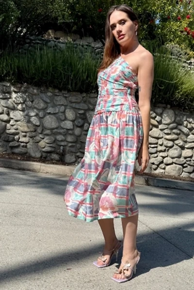 1970s Morton Myles One Shoulder Ruched Dress Selected by Personal Choice