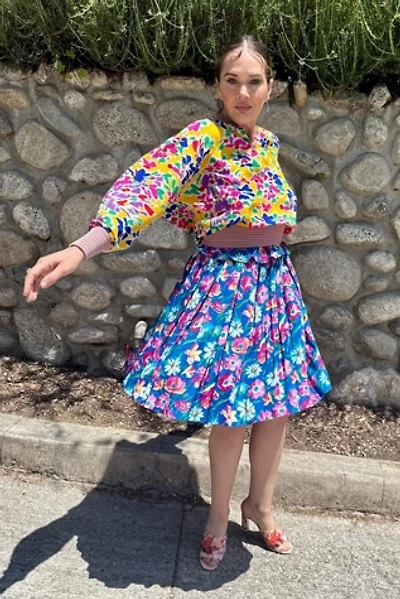 1980s Ungaro Floral Silk Ruffled Skirt Selected by Personal Choice