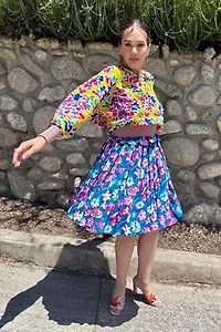 1980s Ungaro Floral Silk Ruffled Skirt Selected by Personal Choice