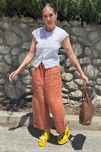 Town Pleated Linen Trouser Pants Selected by Personal Choice