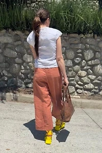 Town Pleated Linen Trouser Pants Selected by Personal Choice