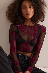 Kilo Brava Burnout Long Sleeve Crop