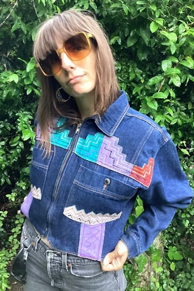 Vintage 1980s Hand Painted Southwest Denim Jacket Selected by Cherry