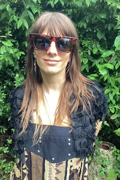 Vintage 1950s Black Fringed Bolero Selected by Cherry