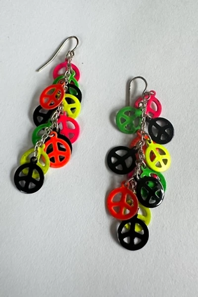 Vintage 1990s Neon Peace Sign Earrings Selected by Cherry