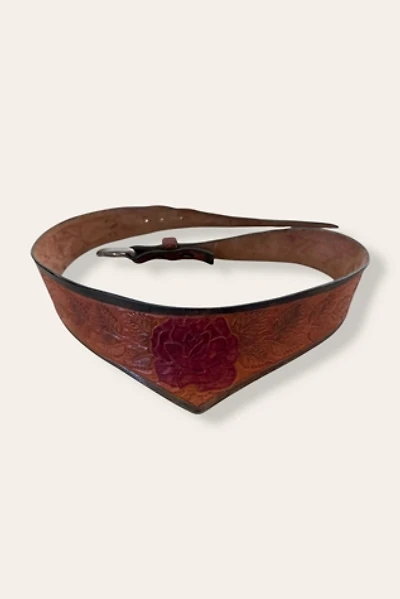 Vintage 1970's Hand Tooled Leather Belt Selected By Afterlife Boutique