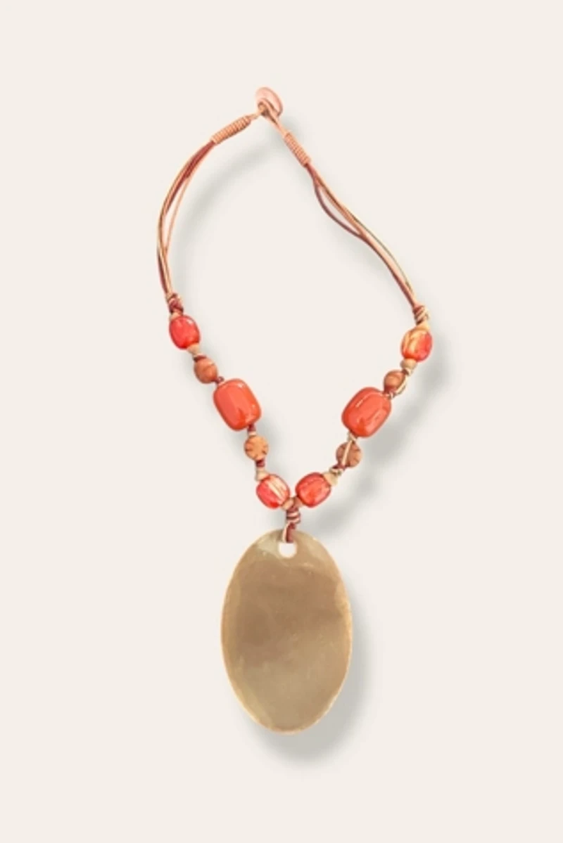 Y2K Orange Beaded Necklace Selected By Afterlife Boutique