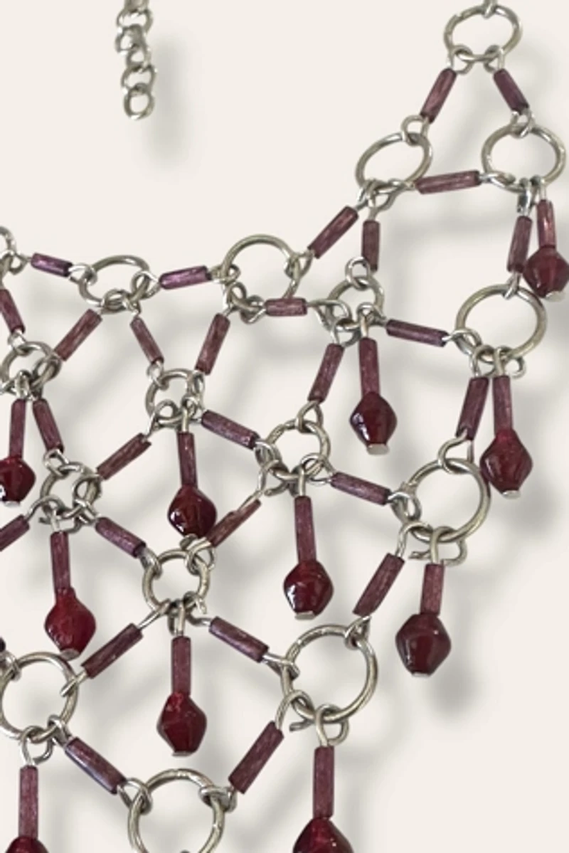 Y2K Beaded Chainmail Necklace Selected By Afterlife Boutique