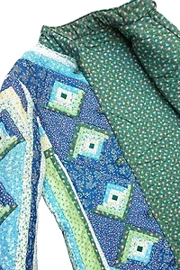 1970's Log Cabin Patchwork Quilt Jacket Selected by Garbage Soup