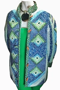 1970's Log Cabin Patchwork Quilt Jacket Selected by Garbage Soup