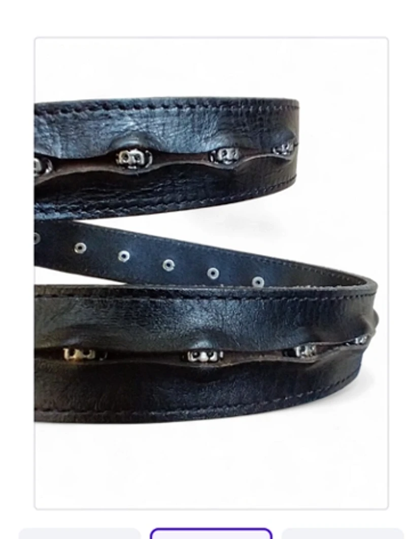 Y2K Peekaboo Face Leather Belt Selected by Garbage Soup