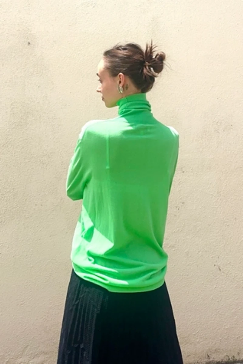 Studio Nicholson Nilo Fine Crepe Turtleneck - Apple Selected by The Curatorial Dept.