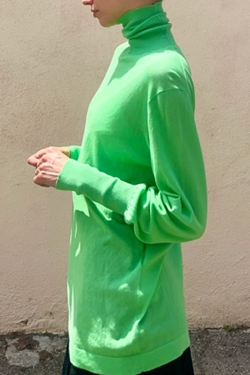 Studio Nicholson Nilo Fine Crepe Turtleneck - Apple Selected by The Curatorial Dept.